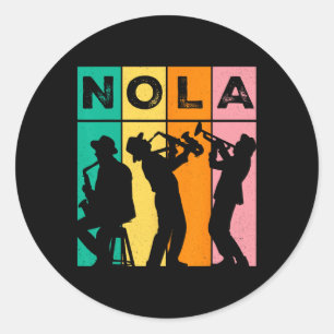 Nola New Orleans Mardi Gras Muziek Carnaval Ronde Sticker