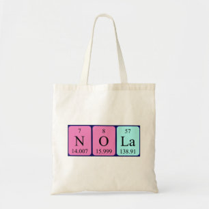 Nola periodieke lijstnaam canvas tas