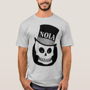 NOLA-schedel bovenaan T-shirt