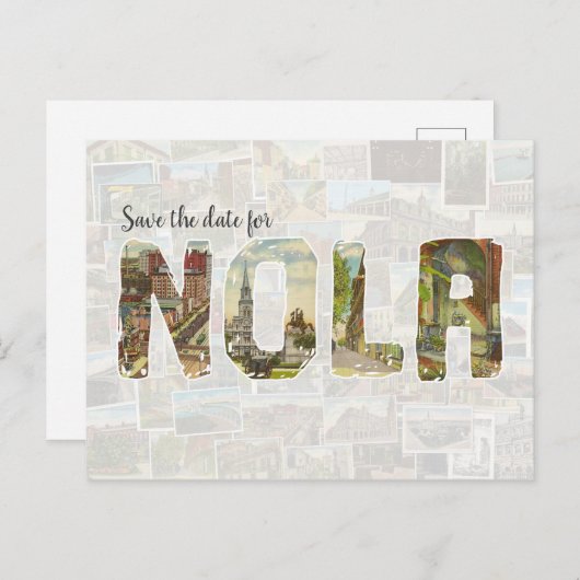 NOLA sparen het datumbriefkaart Briefkaart (Voorkant / Achterkant)