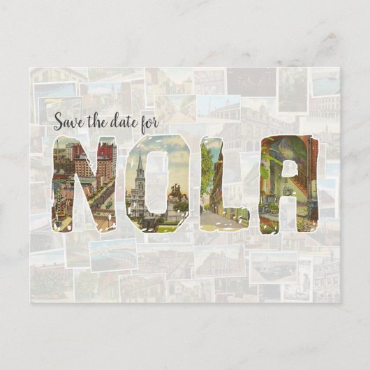 NOLA sparen het datumbriefkaart Briefkaart (Voorkant)