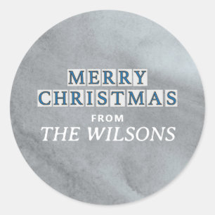 NOLA STREET TEGELS VROLIJK KERSTFEEST RONDE STICKER