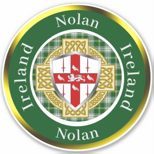 Nolan Shield & Celtic Cross gepersonaliseerd Sticker (Voorkant)