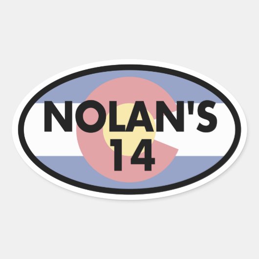Nolan's 14 Colorado Vlag Ovaal Ovale Sticker (Voorkant)