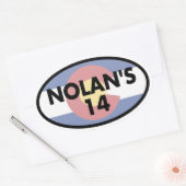 Nolan's 14 Colorado Vlag Ovaal Ovale Sticker (Envelop)