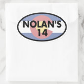 Nolan's 14 Colorado Vlag Ovaal Ovale Sticker (Tas)