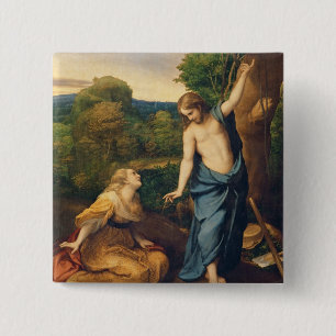 Noli Me Tangere, c.1534 (olie op doek) (voor dodeh Vierkante Button 5,1 Cm