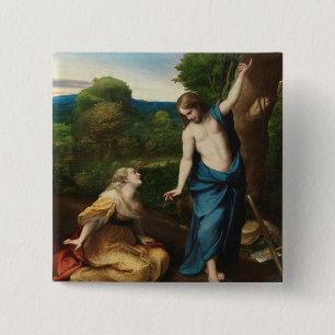 Noli me tangere vierkante button 5,1 cm