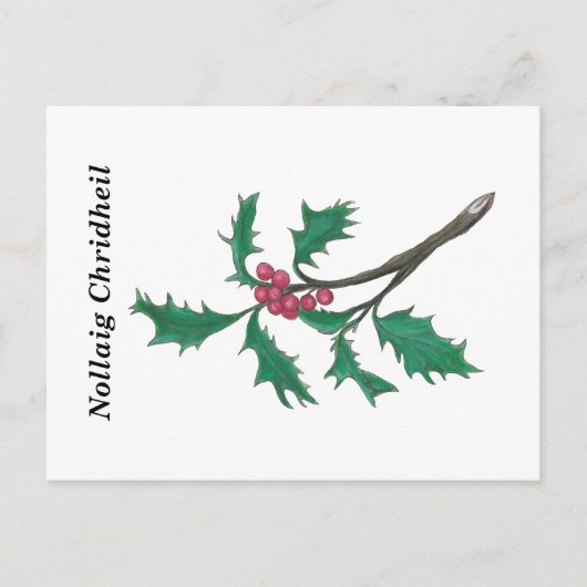 Nollaig Chridheil (Vrolijk Kerstfeest in het Gaeli Briefkaart (Voorkant)
