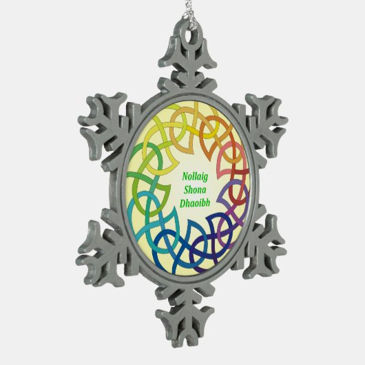 Nollaig Shona Dhaoibh - Irish Kerstmis Snowflake Tin Sneeuwvlok Ornament (Links)
