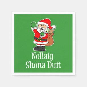 Nollaig Shona Duit Irish KerstkerstSanta Servet