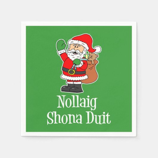 Nollaig Shona Duit Irish KerstkerstSanta Servet (Voorkant)