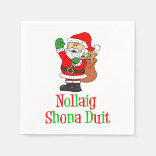Nollaig Shona Duit Irish KerstSanta Napkins Servet