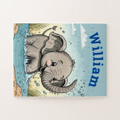 Nom adorable éléphant Jigsaw Puzzle (Horizontal)