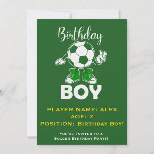 Nom Âge Garçons Football Invitation Anniversaire M