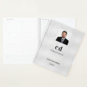 Nom argenté initiales photo entreprise (Devant avec enveloppe)