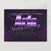 Nom Aria prénom carte postale lila anniversaire (Devant)