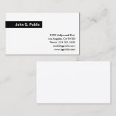 Nom Arrière - plan noir - Carte de visite blanc cl (Devant / Derrière)