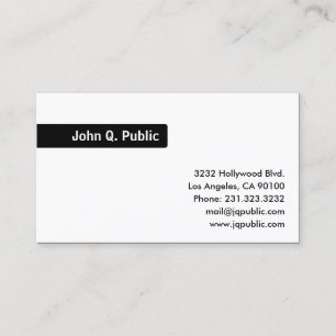 Nom Arrière - plan noir - Carte de visite blanc cl