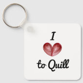 Nom au dos, j'aime le Quill porte-clés de 6,35 cm (Recto)