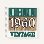 Nom avec le Carnet Vintage de l'année 1960 (Devant)