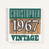 Nom avec le Carnet Vintage de l'année 1967 (Devant)