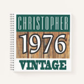 Nom avec le Carnet Vintage de l'année 1976 (Devant)