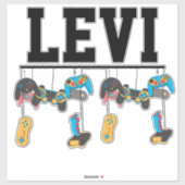 Nom avec Sticker de contrôleurs de jeu vidéo (Feuille)