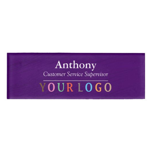 Nom Badge Magnet Custom Logo Personnel Employé Gra (Devant)