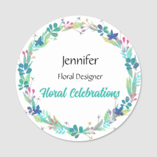 Nom Balise Florist Custom Text Round Badge