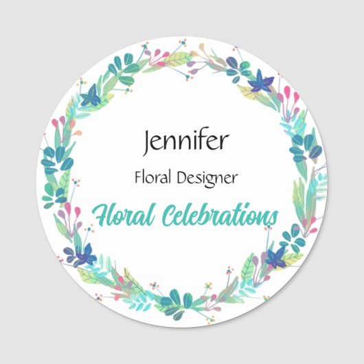Nom Balise Florist Custom Text Round Badge (Devant)