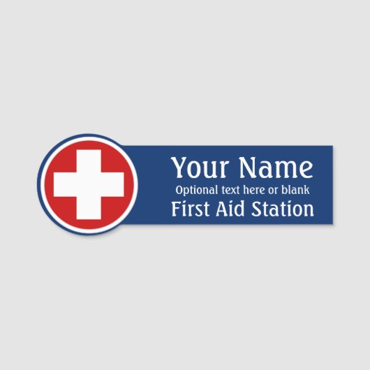 Nom Balise Premiers soins Logo croisé Badge texte  (Devant)
