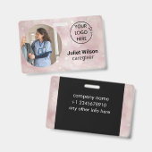 nom balises bulles aide-soignant badge id (Avant & arrière)