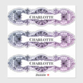 Nom baroque autocollant de cadre (Feuille)