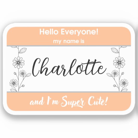 Nom bébé mignon étiquette nom bébé enfants nom éti (Recto)