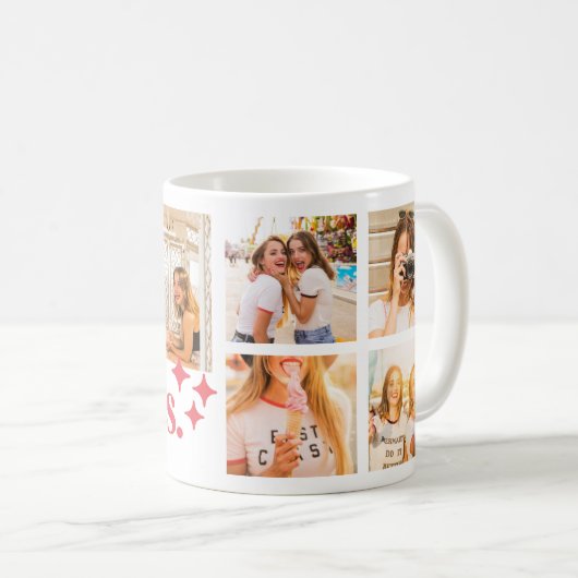 Nom Besties Collage Photo Mug (Devant droit)