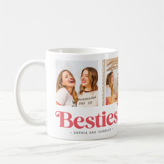 Nom Besties Collage Photo Mug (Gauche)
