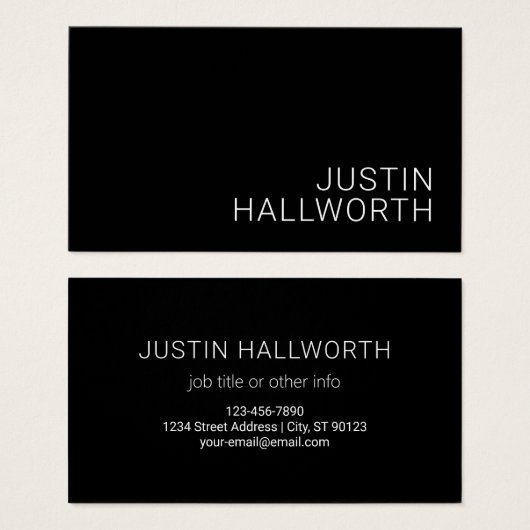 Nom blanc moderne ou autre texte en noir (Devant & derrière)