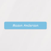 Nom bleu étiquettes pour garçons étanche à l'eau (Design 1)