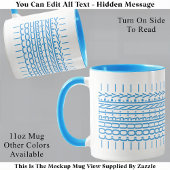 Nom bleu Message caché Mug tendance 121B Moderne