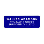 Nom bleu moderne Étiquettes d'adresse de retour (Devant)