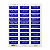 Nom bleu moderne Étiquettes d'adresse de retour (Feuille entière)
