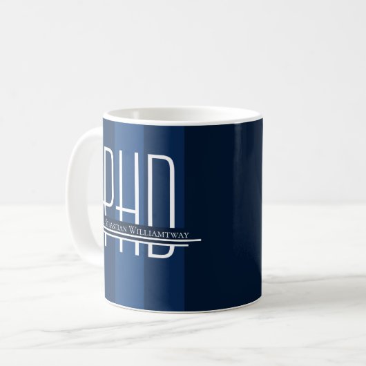 Nom Blue Graduate PhD Coffee Mug (Devant gauche)
