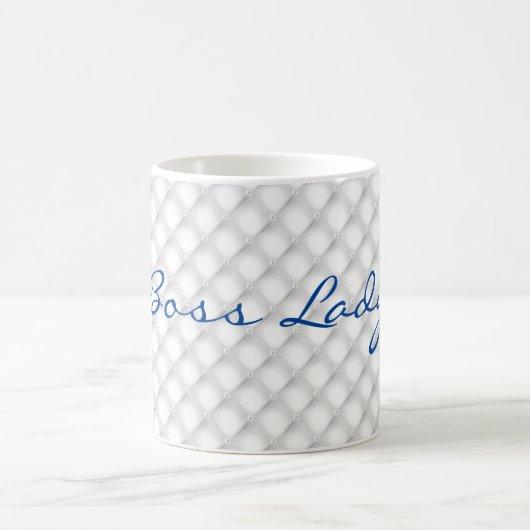 Nom, Boss Lady White Tufted 11oz Café Mug (Centre)