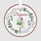 Nom Burgundy Cute Souris Arbre de Noël (devant)