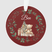 Nom Burgundy Cute Teddy Christmas Tree (devant)
