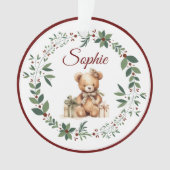 Nom Burgundy Cute Teddy Christmas Tree (devant)