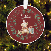 Nom Burgundy Cute Teddy Christmas Tree