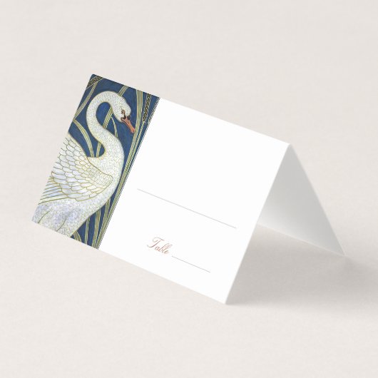 Nom Cartes Swans Mariage Table Vintage Art Nouveau (Front)