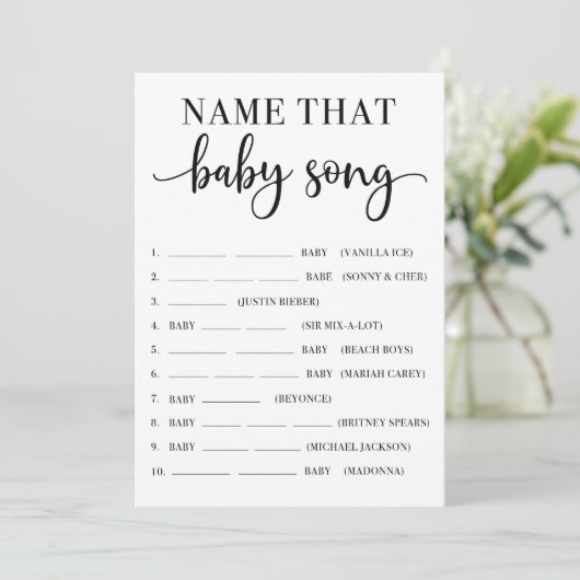 Nom Ce Baby Song Baby shower programme de jeu (Debout devant)